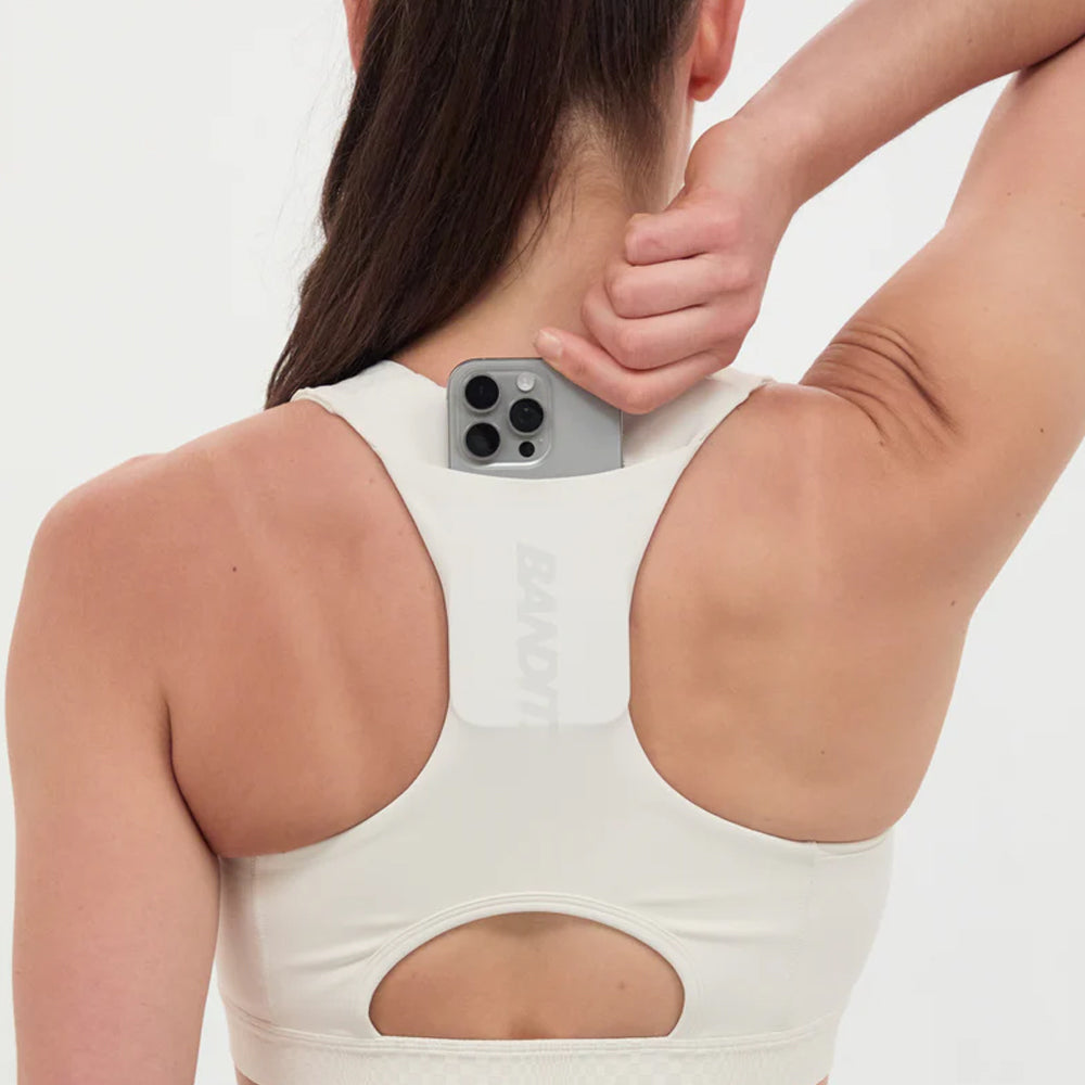 Bandit Running Stamina Scoop Neck Run Bra - Chalk