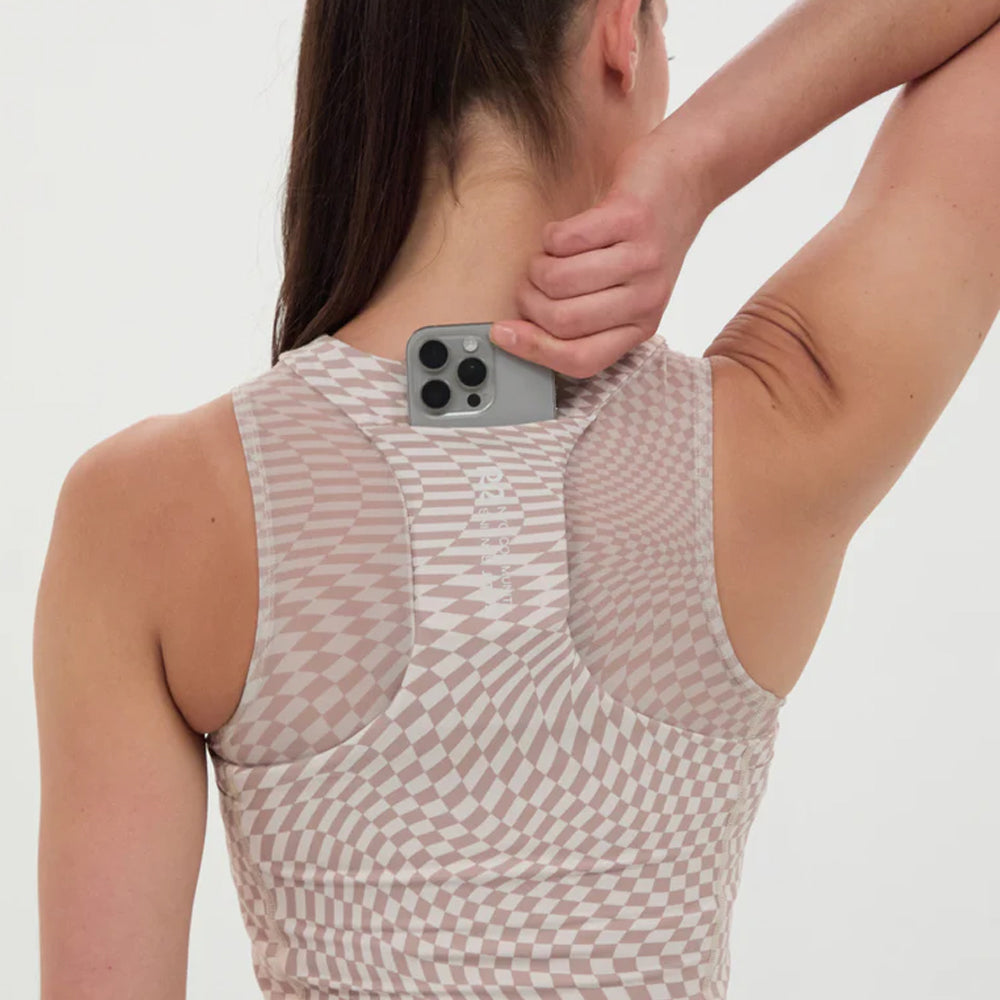 Bandit Running Stamina™ Lyra Race Crop - Chalk/Cocoa