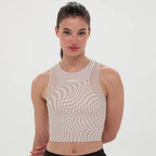 Bandit Running Stamina™ Lyra Race Crop - Chalk/Cocoa