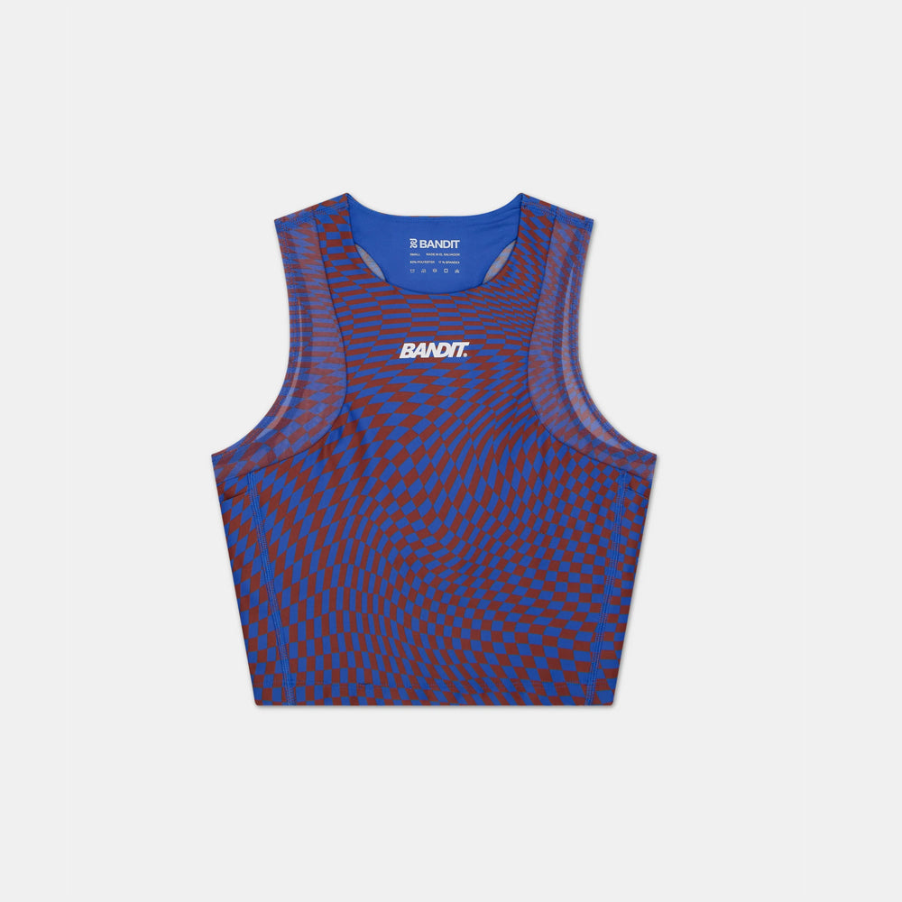 Bandit Running Stamina™ Lyra Race Crop - Deep Peri Blue/Rust