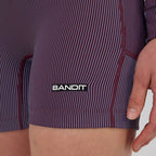 Bandit Running Striped Cadence 5" Compression - Fig/Vintage Blue