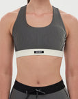 Bandit Running Striped Cadence Run Bra - Black/Chalk
