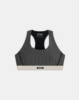 Bandit Running Striped Cadence Run Bra - Black/Chalk