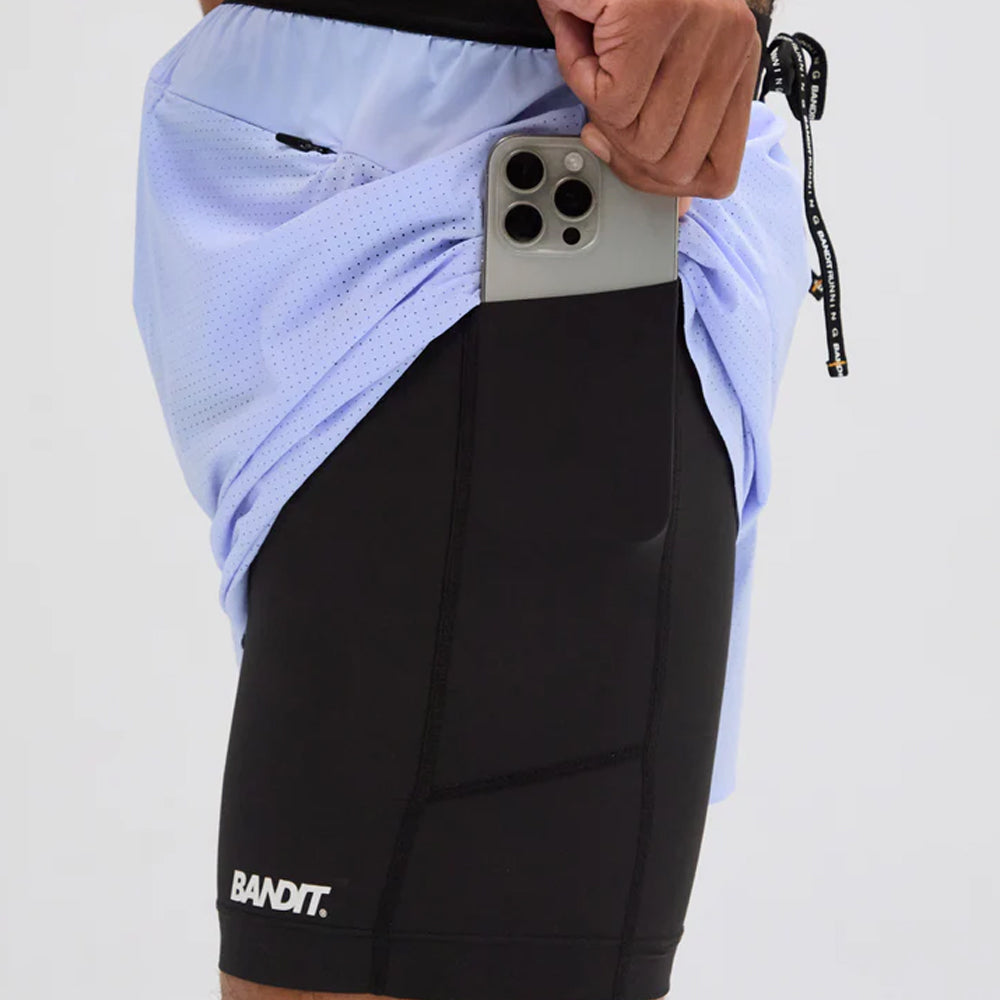 Bandit Running Vento 2-in-1 Run Short - Breeze Blue