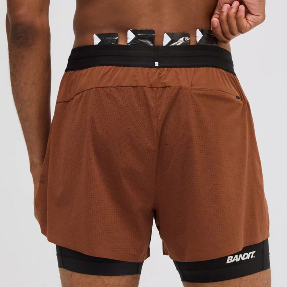 Bandit Running Vento 2-in-1 Run Short - Coffee Bean