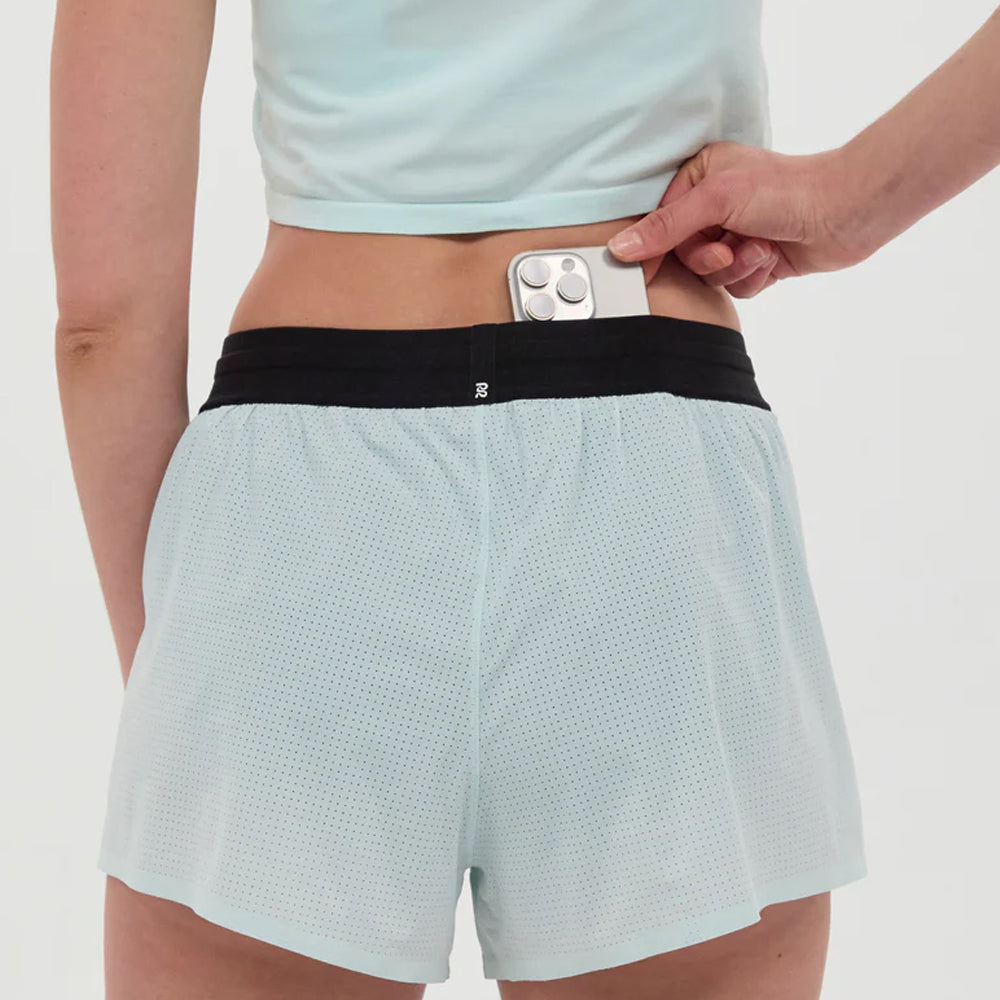 Bandit Running Vento 3" Womens Split Short - Minty Blue
