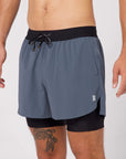 Bandit Running Vento 4" 2-in-1 Short - Storm Grey/Black