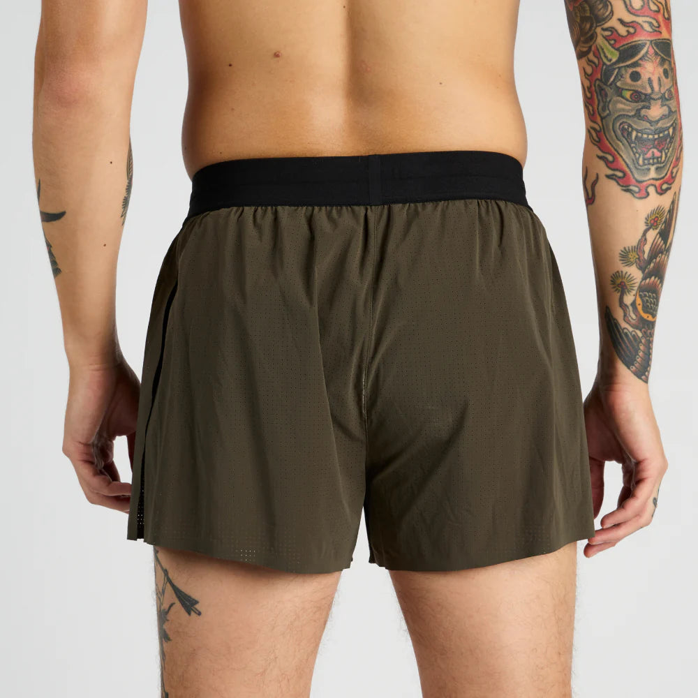 Bandit Running Vento Men&#39;s 3&quot; Splitty Short - Olive