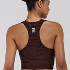 Bandit Running Women's Stamina™ Race Crop - Organic Stripe Cacao