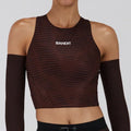 Bandit Running Women's Stamina™ Race Crop - Organic Stripe Cacao