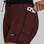 Bandit Running Women's Striped Cadence™ 5" Compression Shorts - Mahogany/Black