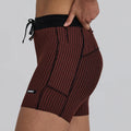 Bandit Running Women's Striped Cadence™ 5" Compression Shorts - Mahogany/Black