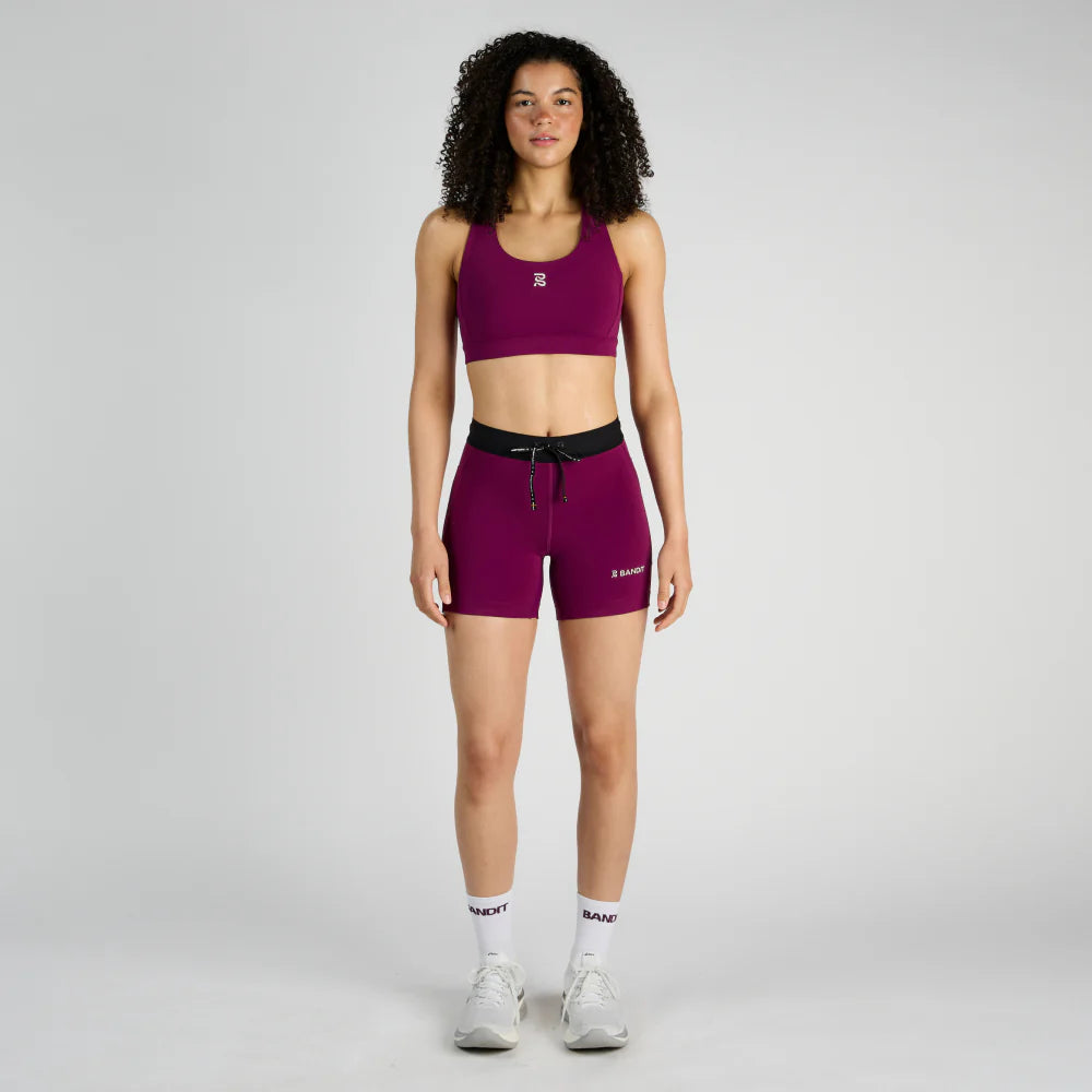 Bandit Running Stamina 5&quot; Women&#39;s Compression Shorts - Deep Plum