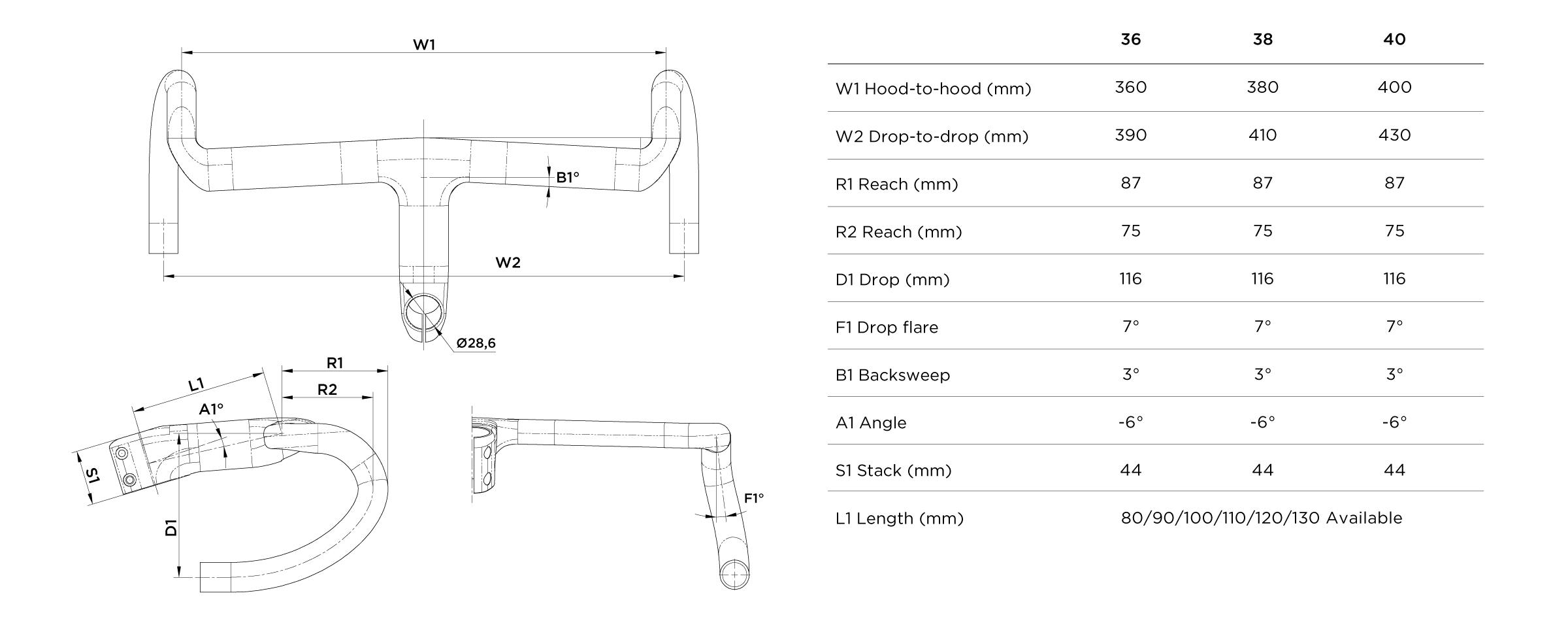 Black Inc. Integrated Barstem - HB04