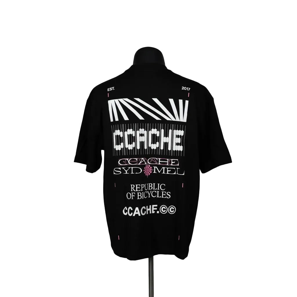 CCACHE Republic of Bicycles Tee - Black/Pink