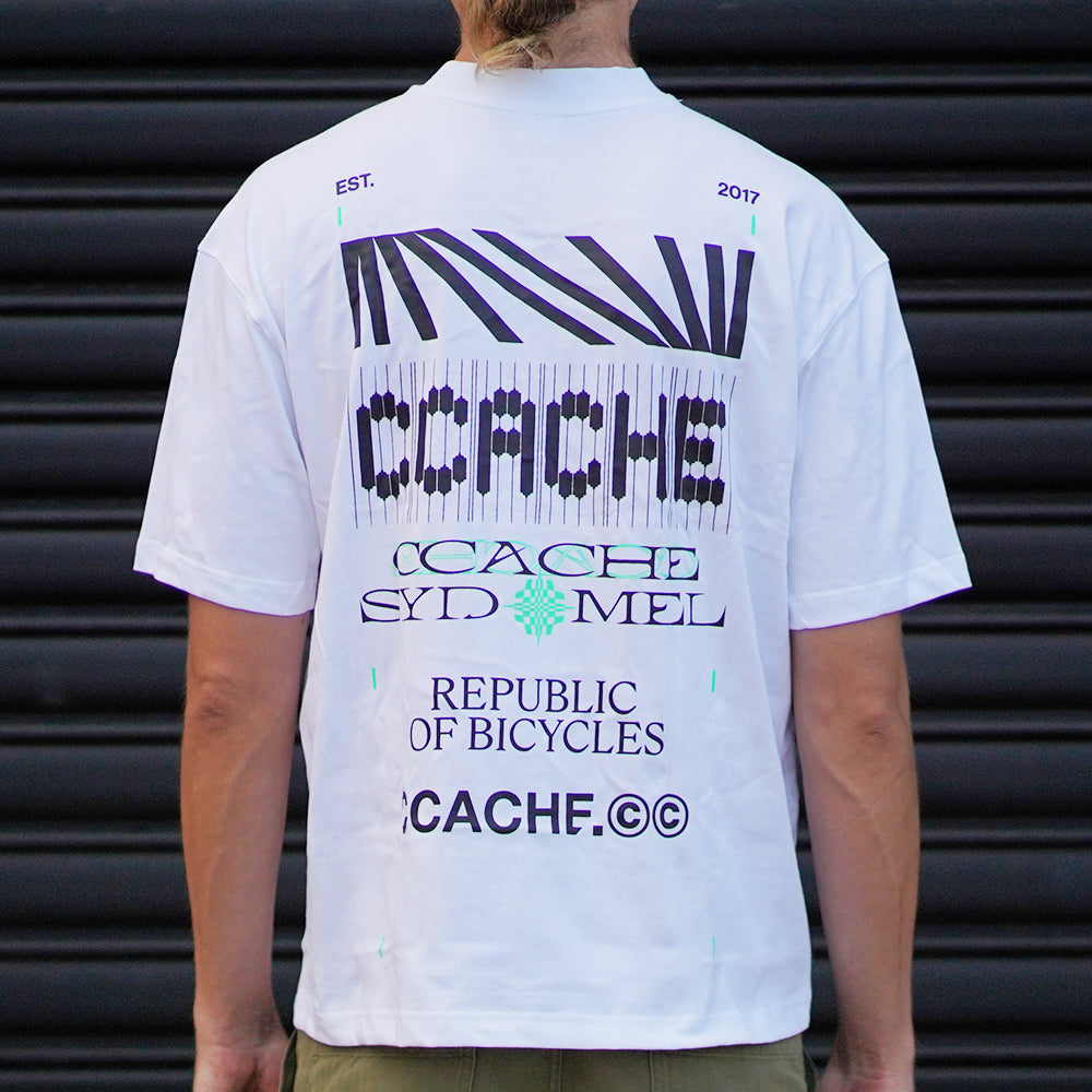 CCACHE Republic of Bicycles Tee - White/Neon