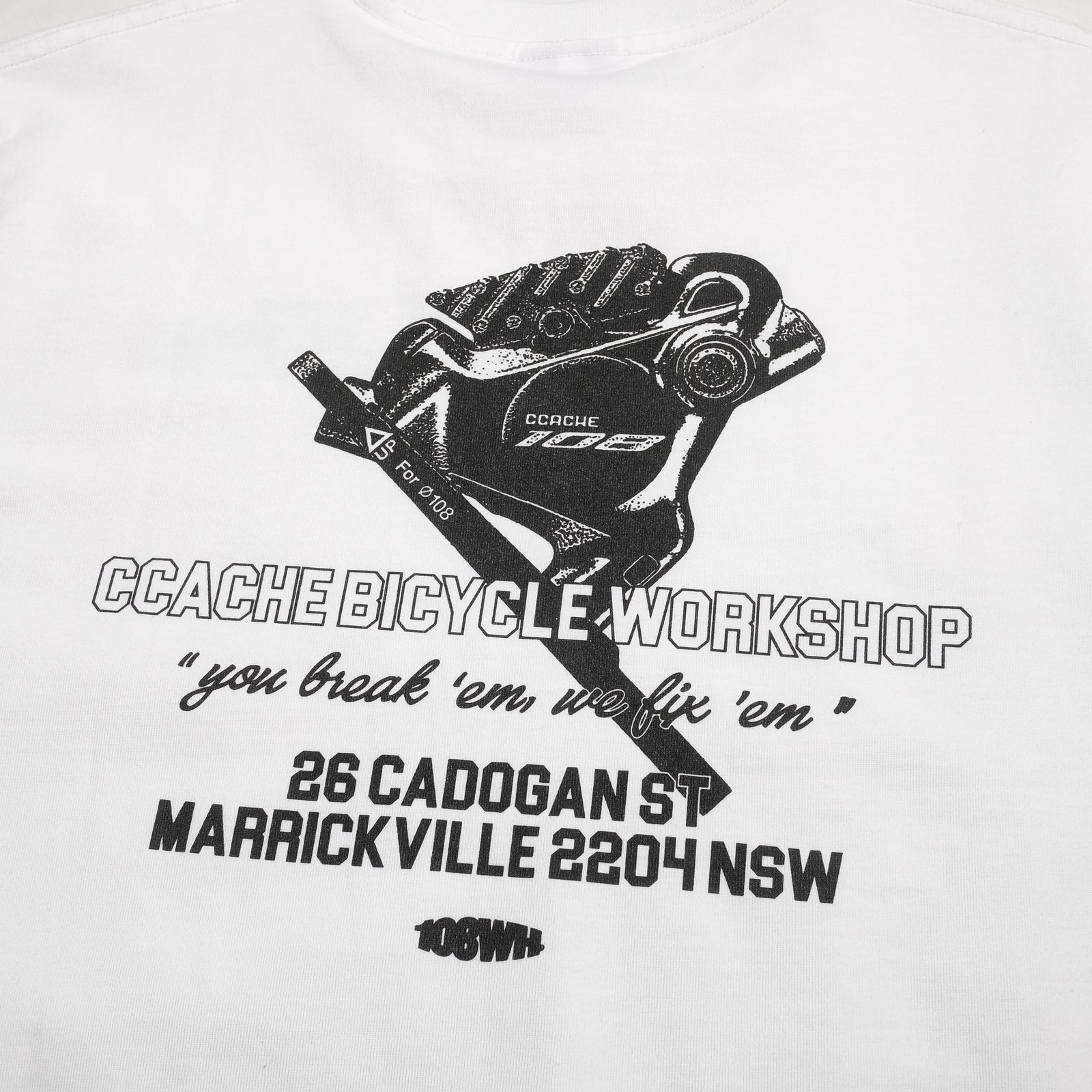 CCACHE x 108Warehouse Workshop Tee - White
