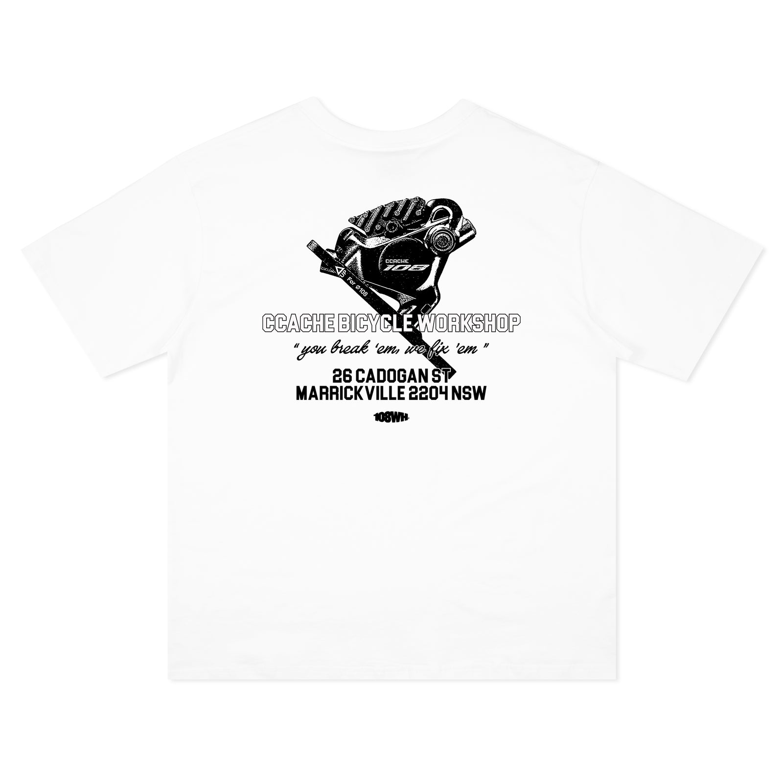 CCACHE x 108Warehouse Workshop Tee - White