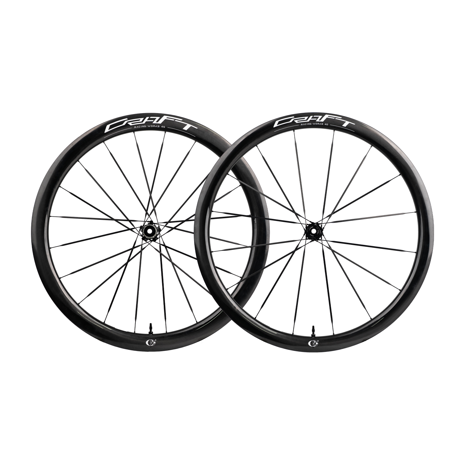 CRW Works CS4045 Carbon Spoke Disc Wheelset - White Decals
