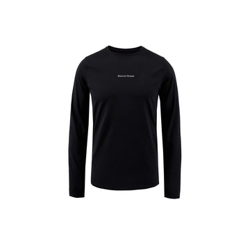 District Vision Aloe Long Sleeve T-Shirt - Black Wordmark