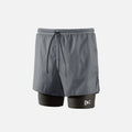District Vision Ripstop Layered Trail Shorts - Charcoal/Slate Brown