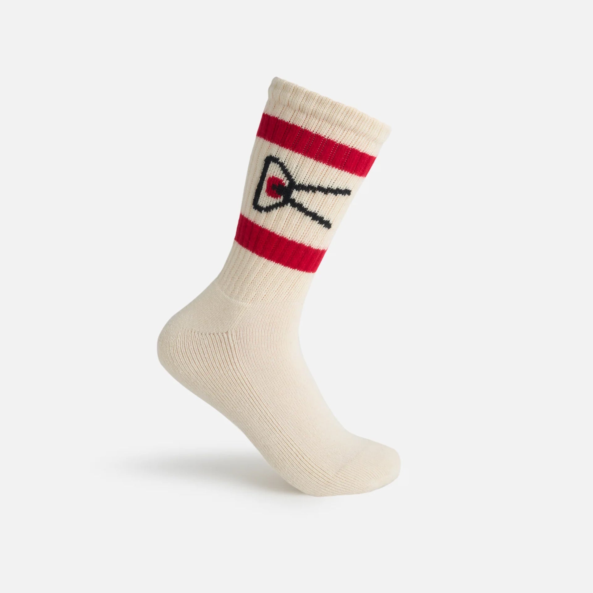 district-vision-usa-cotton-socks-cream-red-stripe