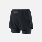 District Vision Womens Layered Trail Shorts - Black