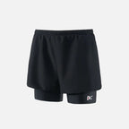 District Vision Womens Layered Trail Shorts - Black