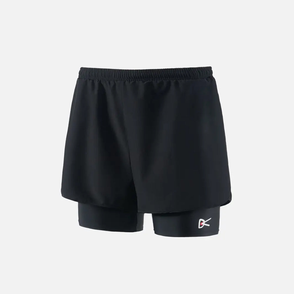 District Vision Womens Layered Trail Shorts - Black