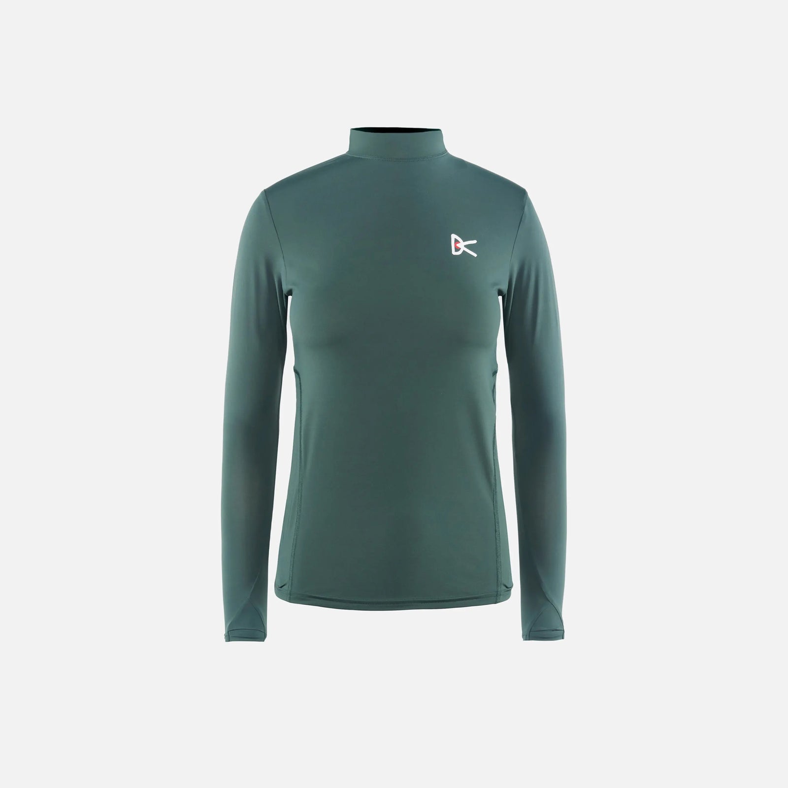 District Vision Womens Paneled  Long Sleeve Mock Tee - Spruce