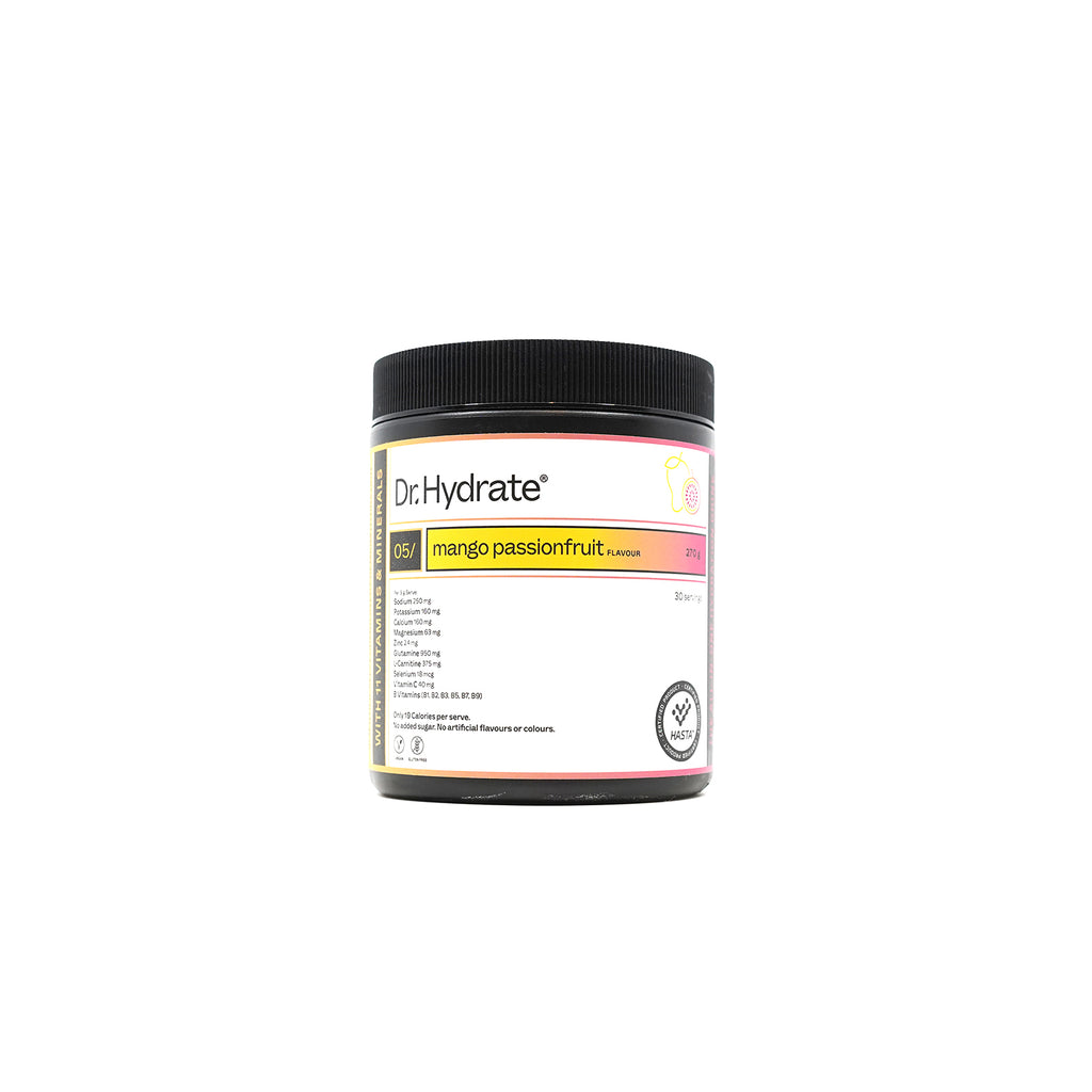 Dr. Hydrate All-In-One Drink Mix Jar - Mango Passionfruit (30 Serves)