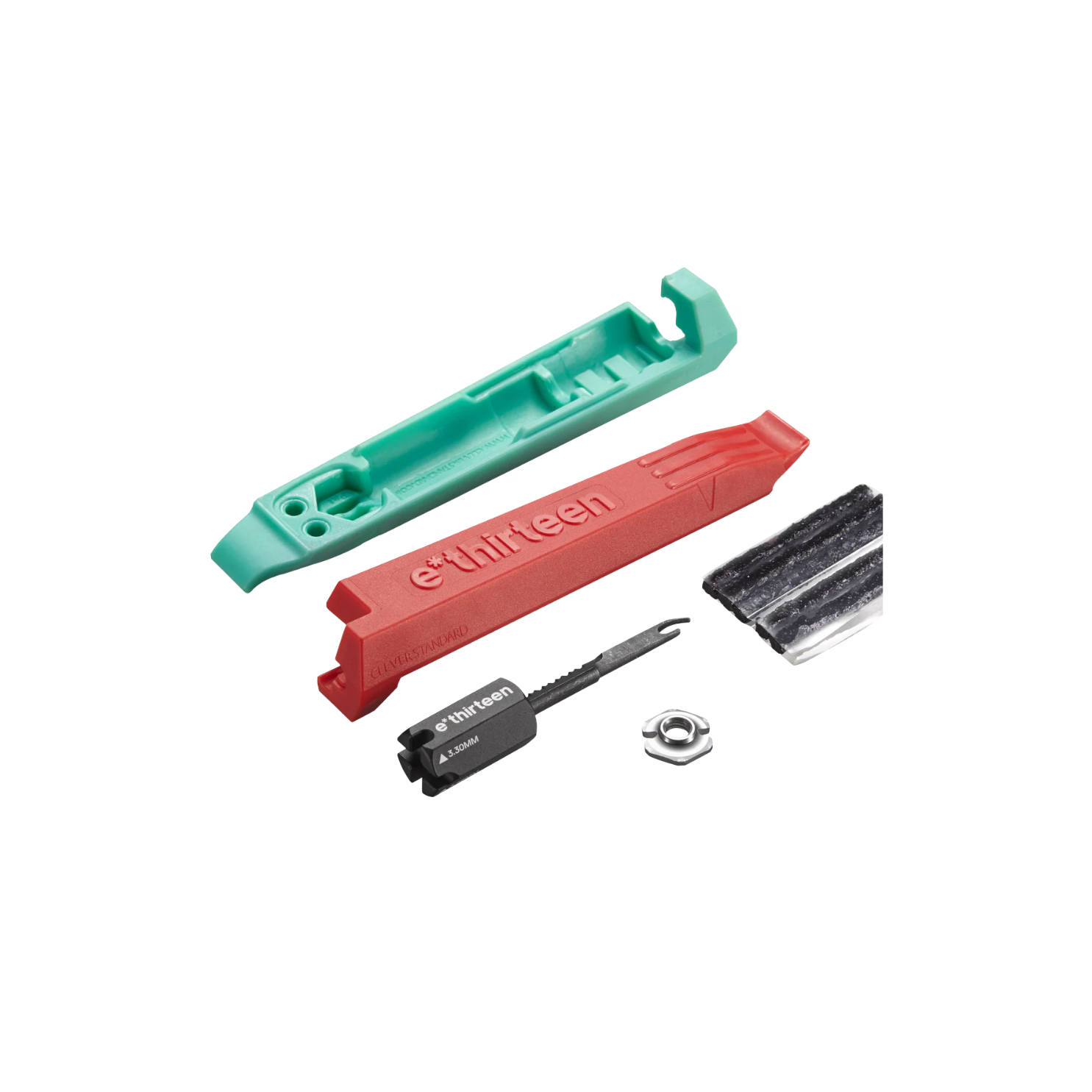 e*thirteen Tyre Lever & Plug Repair Kit - Red/Seafoam