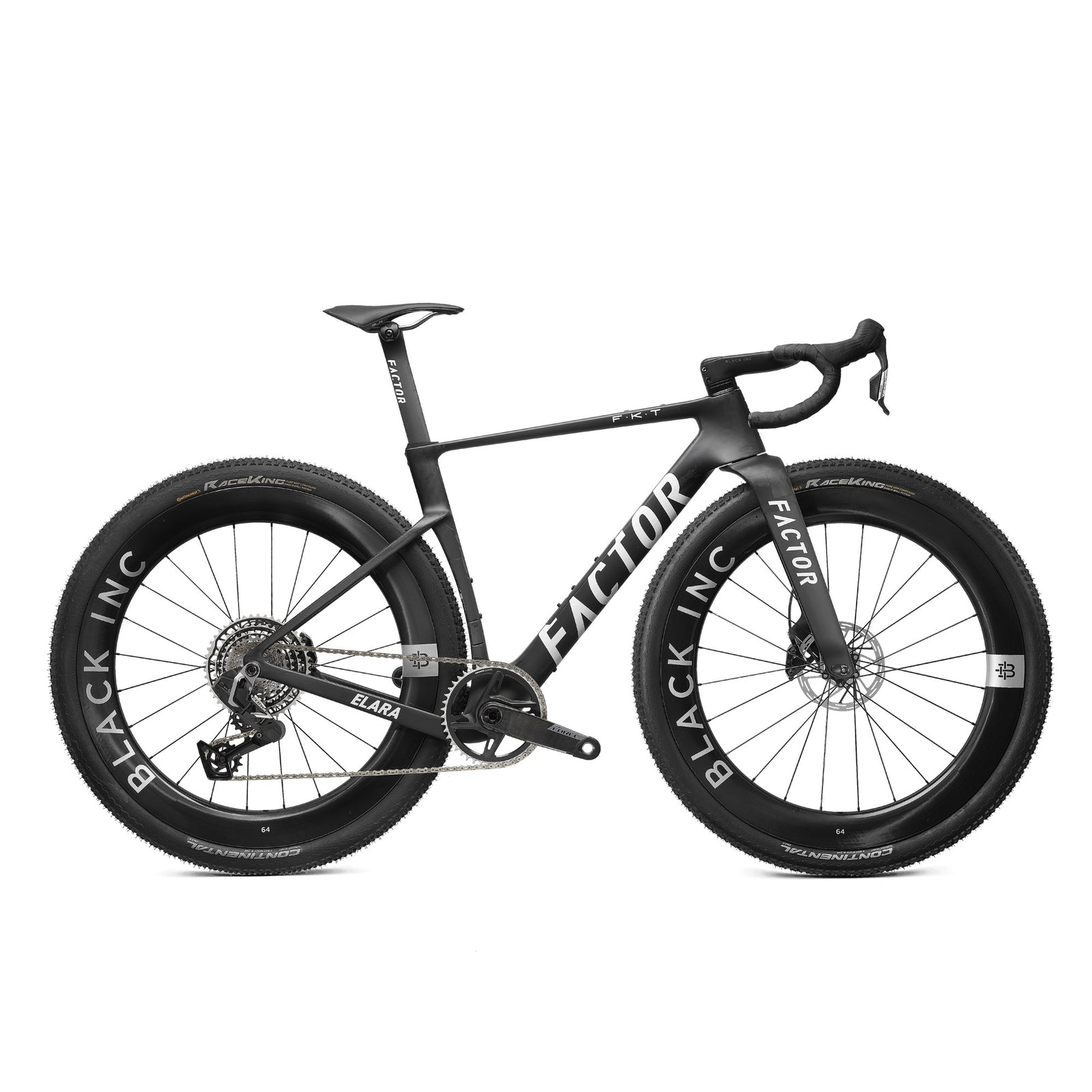 Factor Elara Complete + Black Inc 64 Wheelset - Sram Force XPLR + PM - Matte Carbon