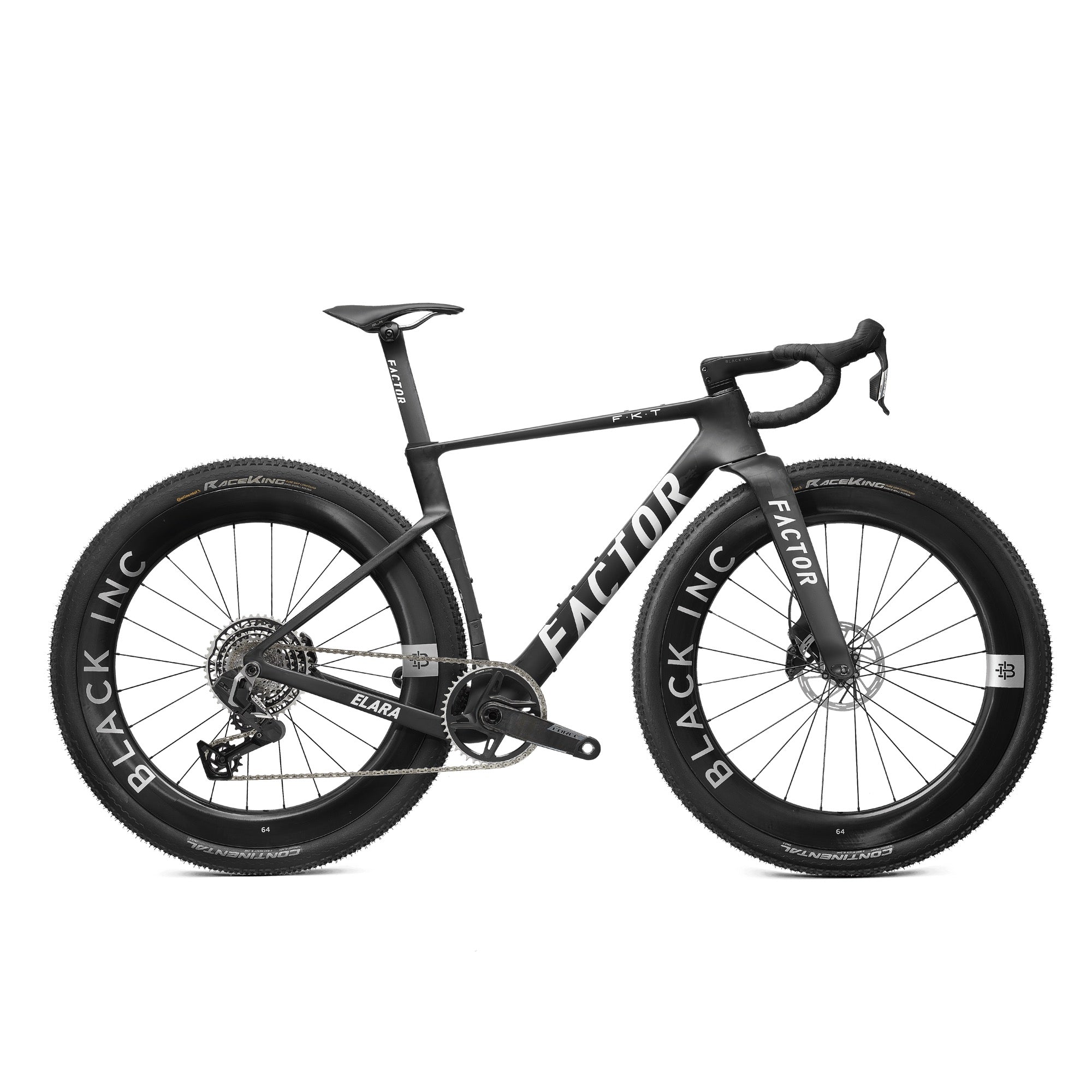 Factor Elara Complete + Black Inc 64 Wheelset - Sram Force XPLR + PM - Matte Carbon