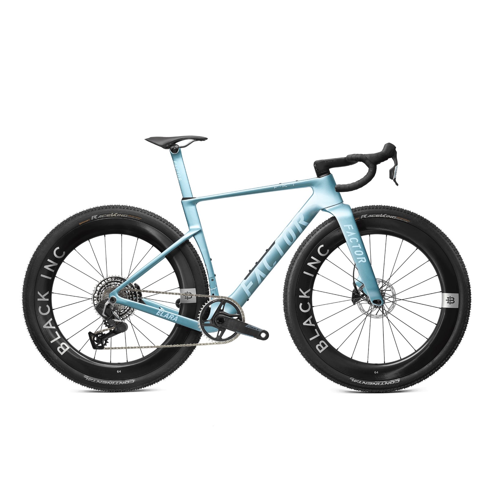 Factor Elara Complete + Black Inc 64 Wheelset - Sram Force XPLR + PM - Virescent Blue