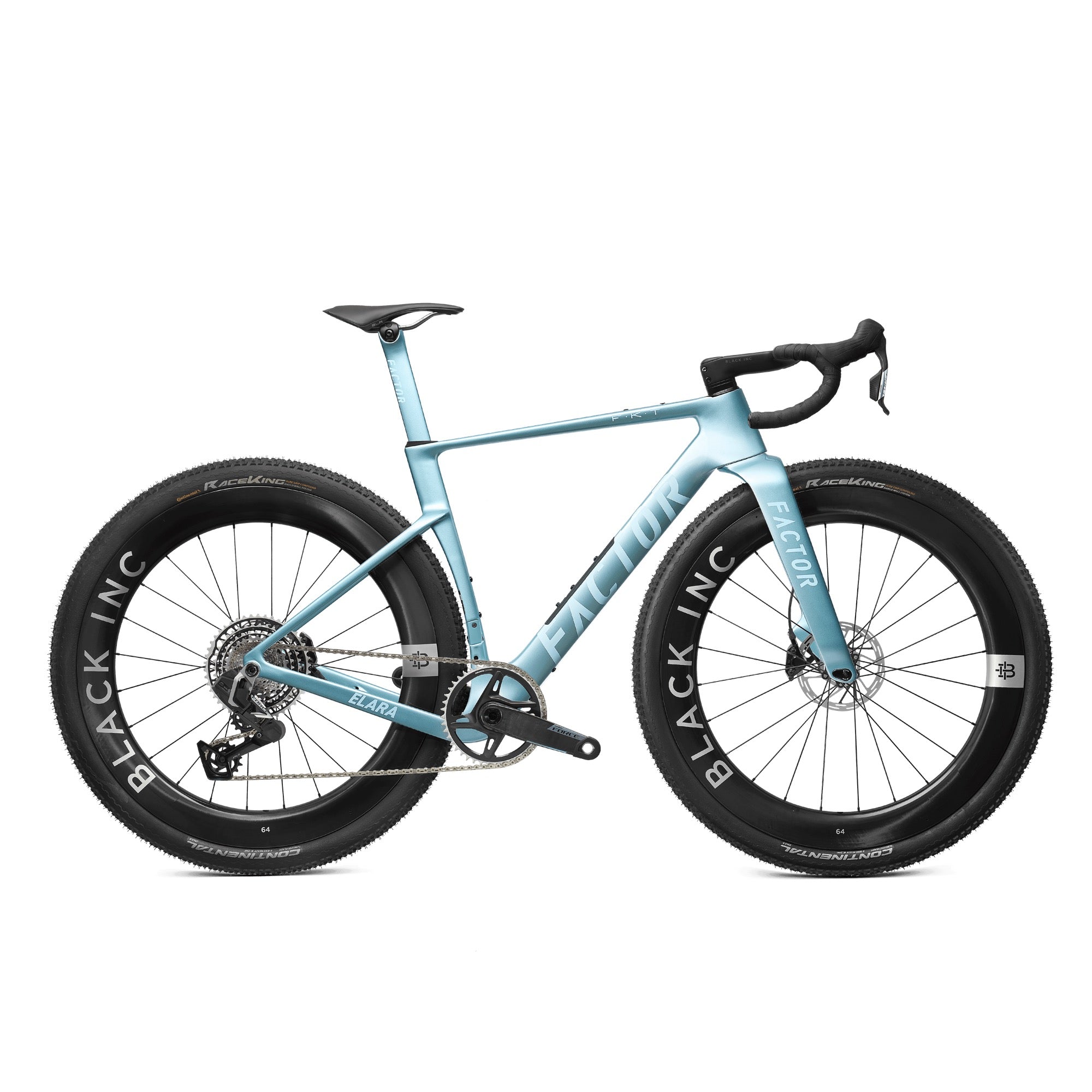 Factor Elara Complete + Black Inc 64 Wheelset - Sram Force XPLR + PM - Virescent Blue