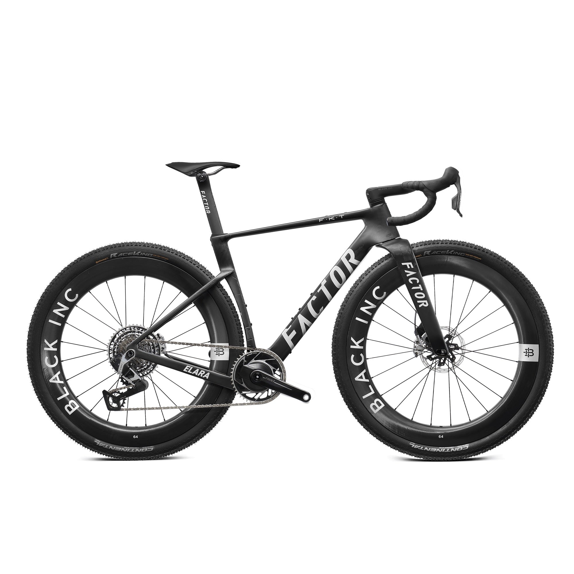 Factor Elara Complete + Black Inc 64 Wheelset - Sram Red XPLR + PM - Matte Carbon