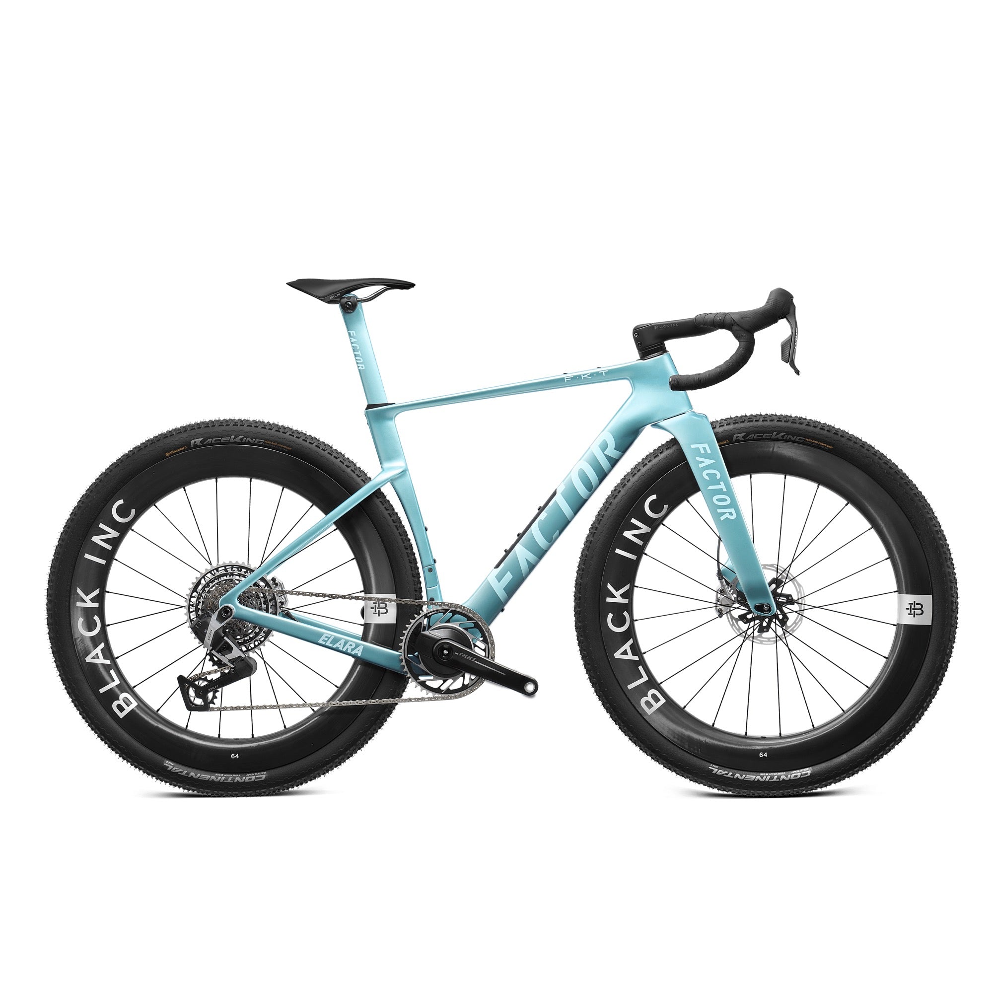 Factor Elara Complete + Black Inc 64 Wheelset - Sram Red XPLR + PM - Virescent Blue