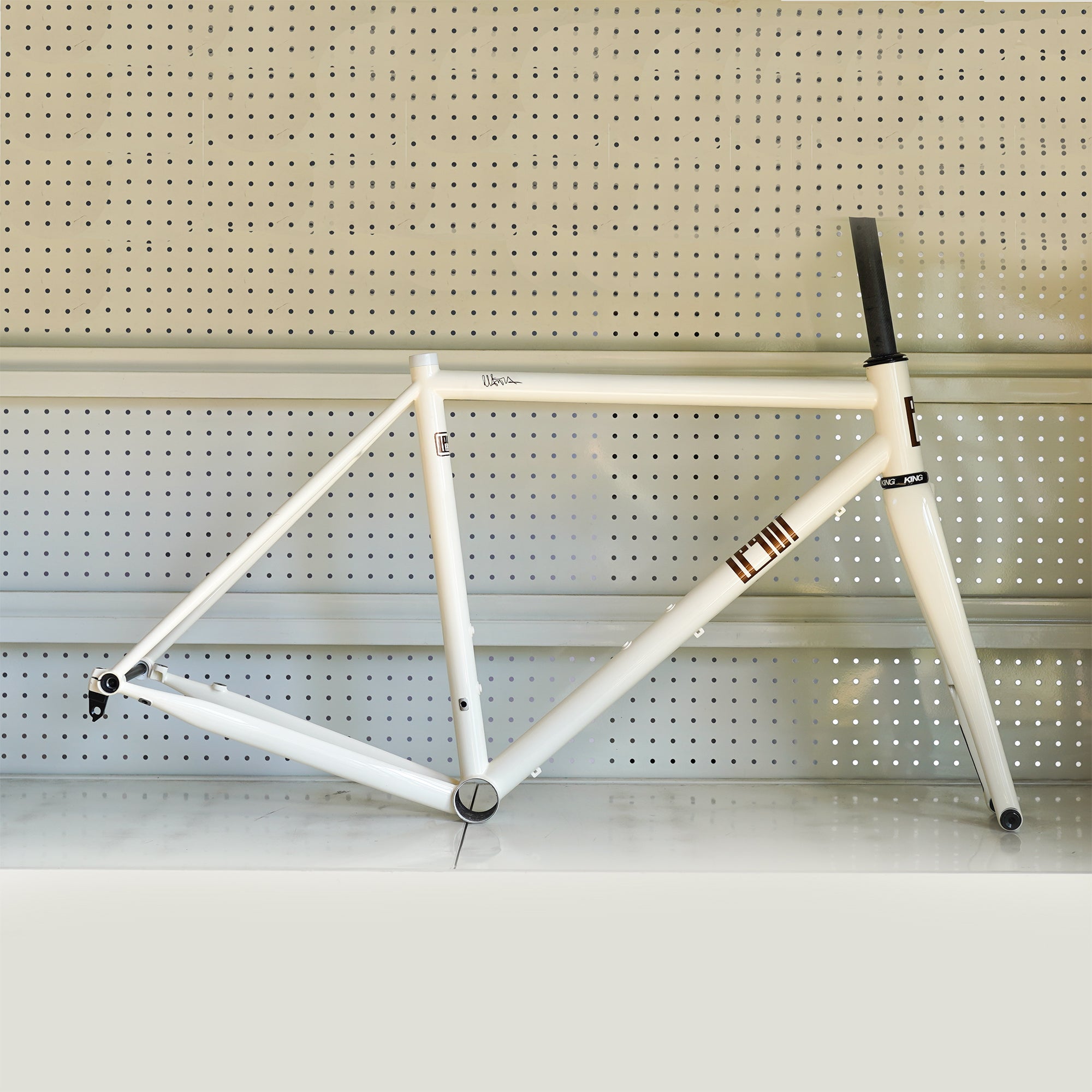 Legor Cicli Nuiorksiti+ Steel Road Frameset - 53cm (Off-White/Bourbon)