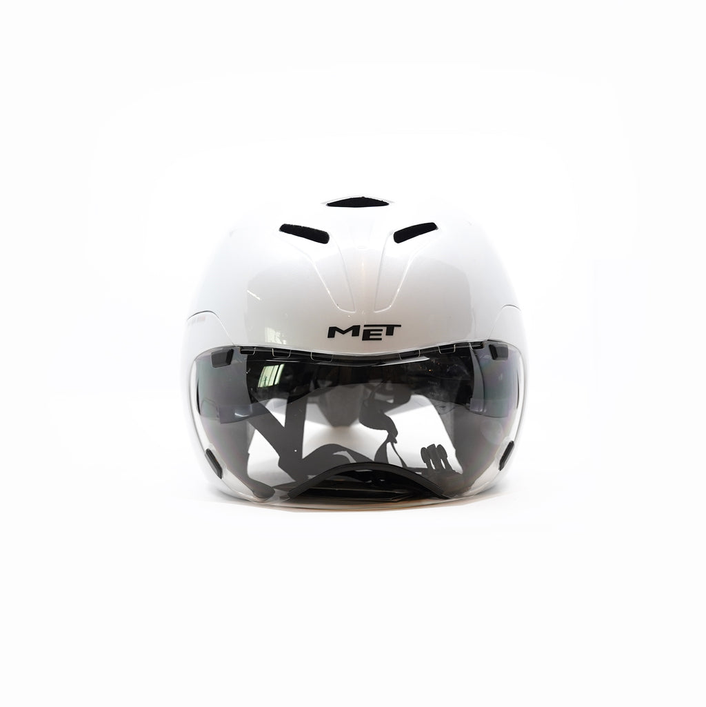 MET Drone Wide Body II Aero Helmet - White Metallic/Glossy