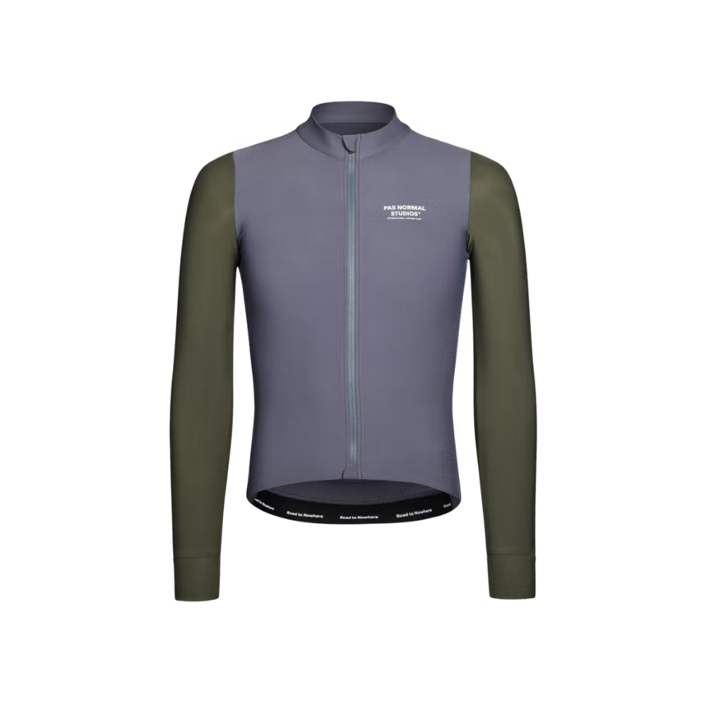 Pas Normal Studios Mechanism Long Sleeve Jersey - Steel / Dark Olive