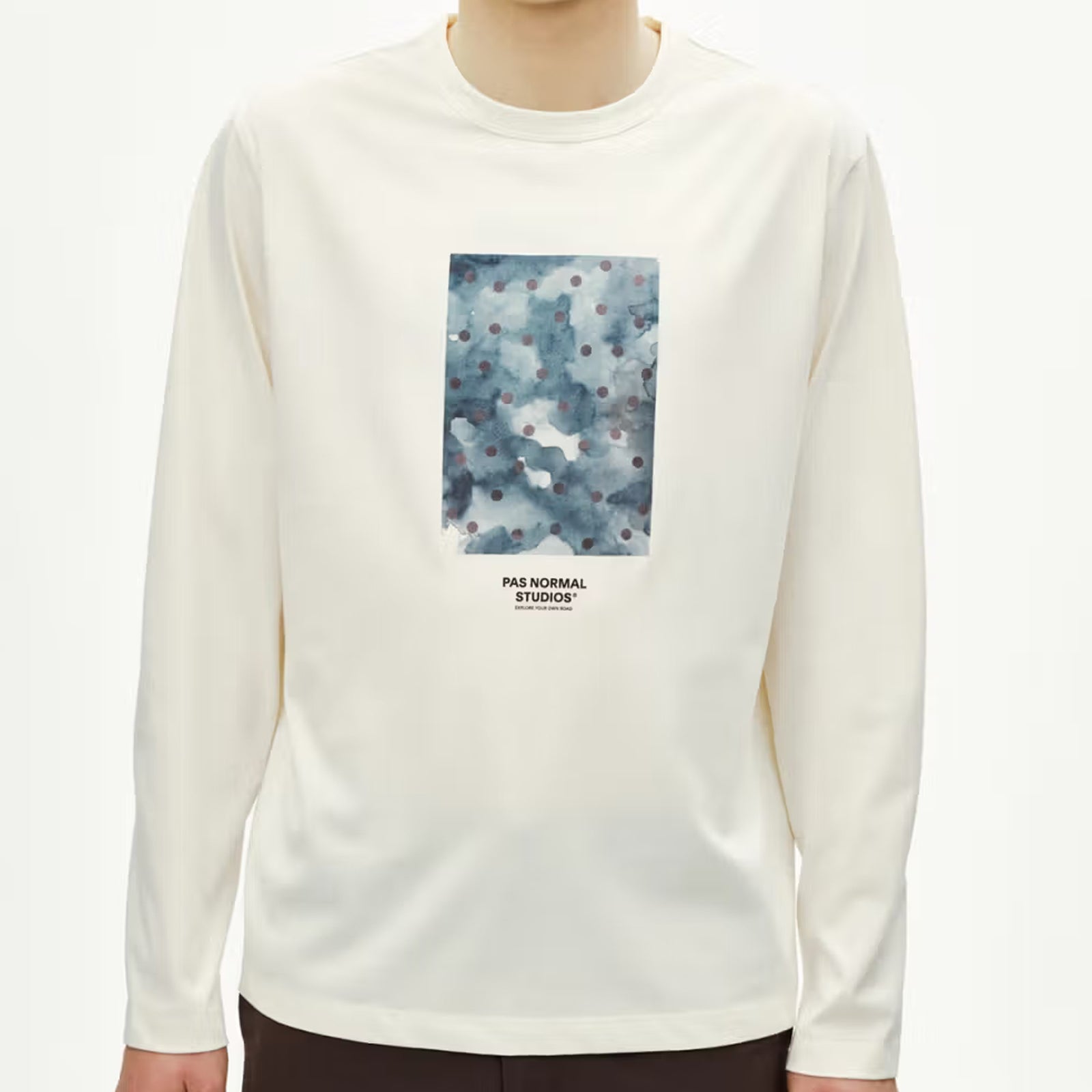 Pas Normal Studios Off-Race Cotton Tech Graphic Long Sleeve T-Shirt - Off White