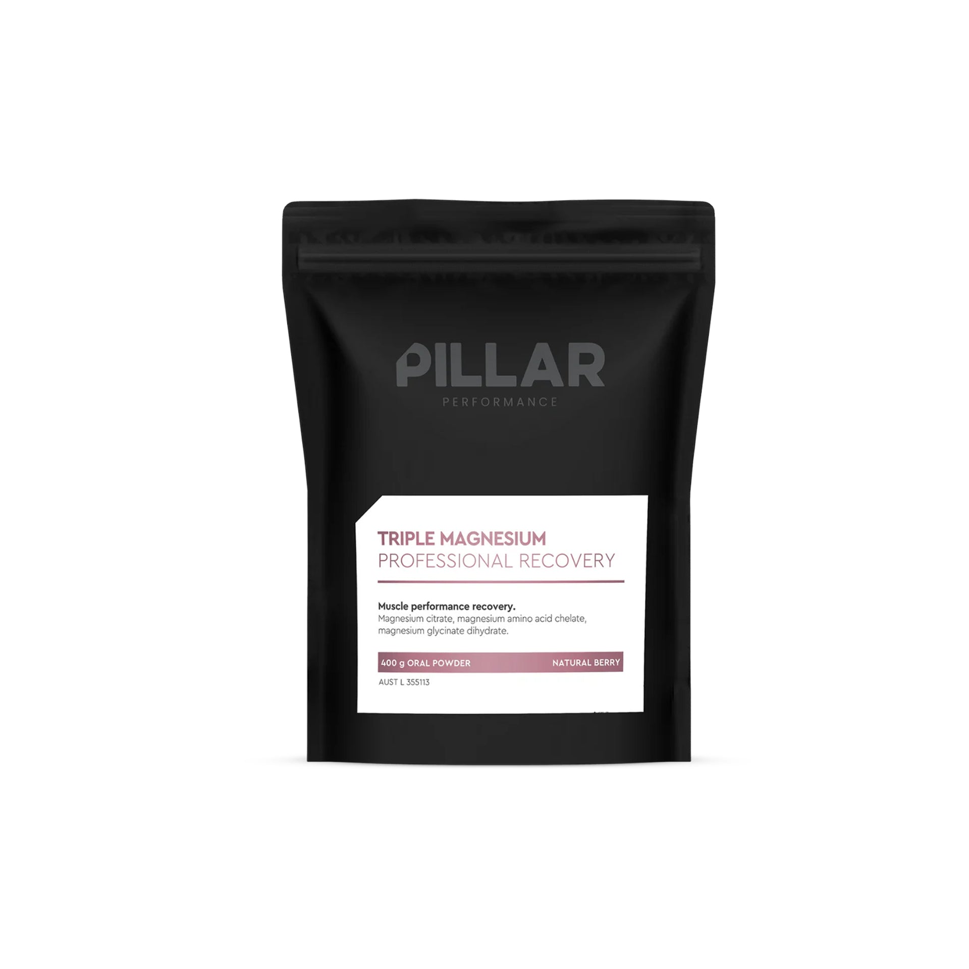 Pillar Performance Triple Magnesium Powder Volume Pack (Pouch)- Natural Berry