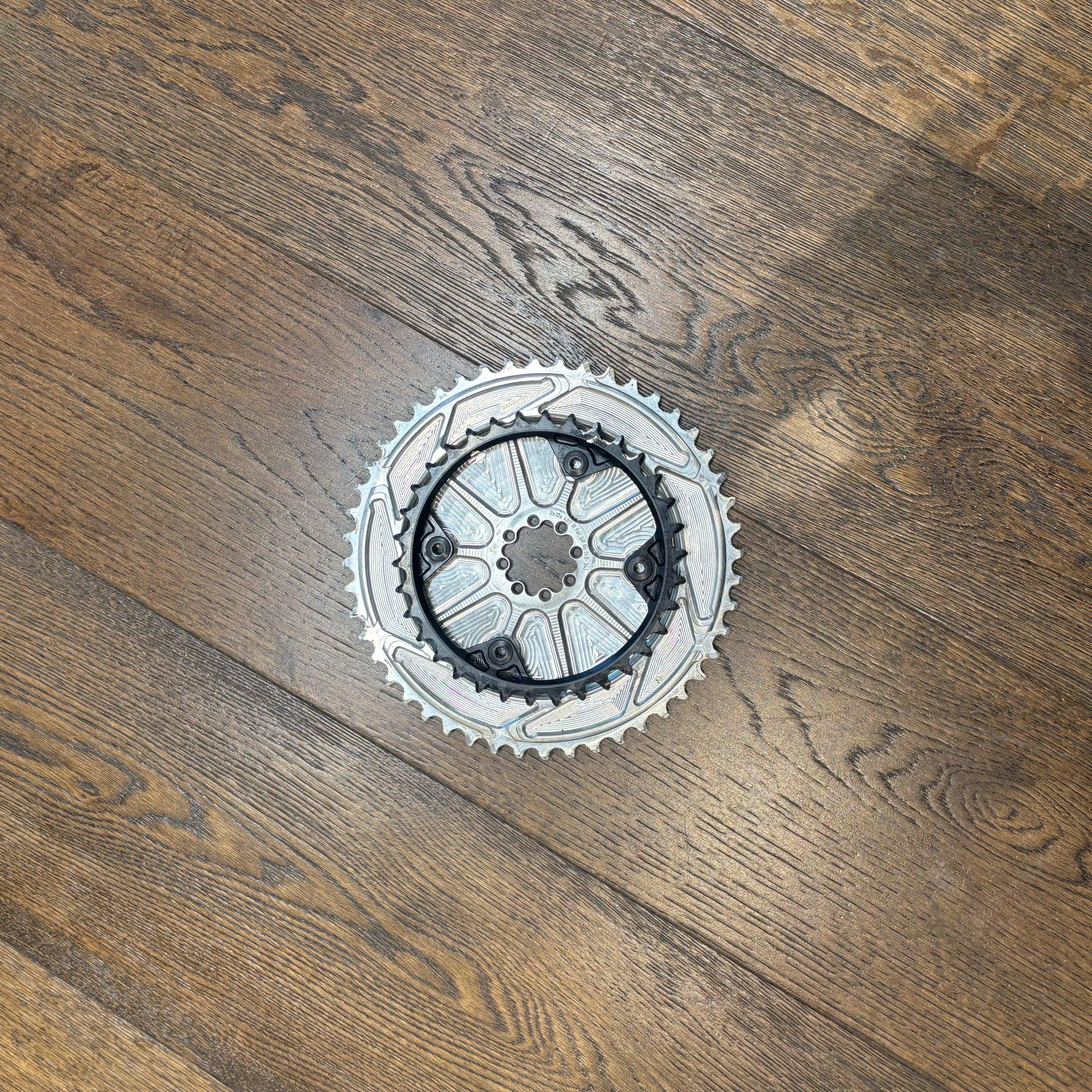 Preloved / Alugear Silver Aero Chainrings [48/34]