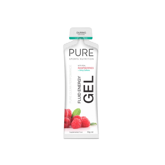 PURE Sports Nutrition Energy Gel 50g Raspberry with 30mg Caffeine (S