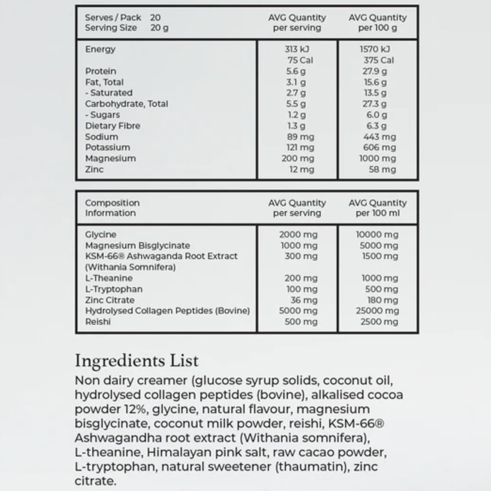 Rhise ReCharge Collagen Hot Chocolate Drink Mix - Sleep Aid