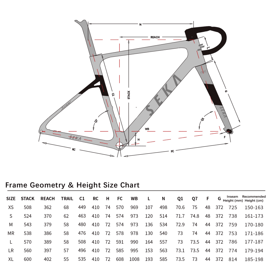 SEKA Spear Frameset - Achromatic Silver