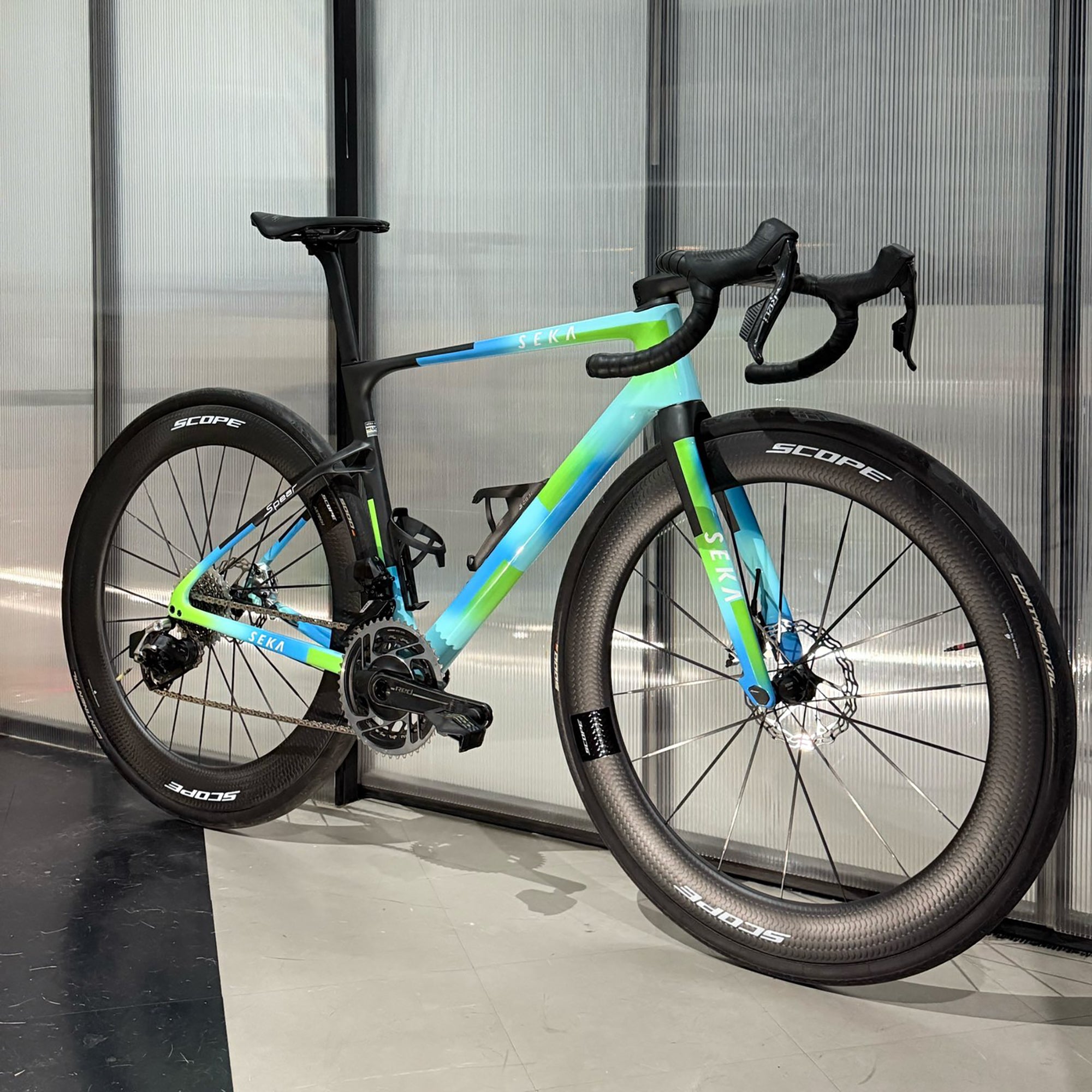 SEKA Spear Carbon Road Disc Frameset - Borealis Blue
