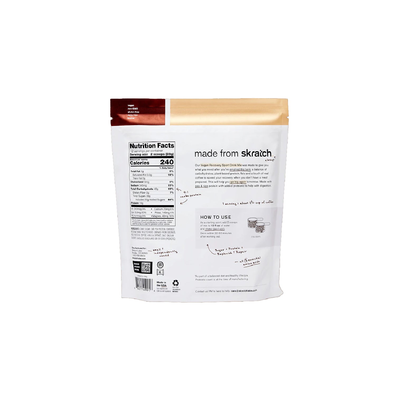 Skratch Labs Sport 素食恢复饮料混合物 - 12 份 - 巧克力