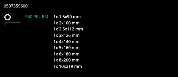 wera-950-9-hex-plus-6-l-key-set-metric-blacklaser-contents
